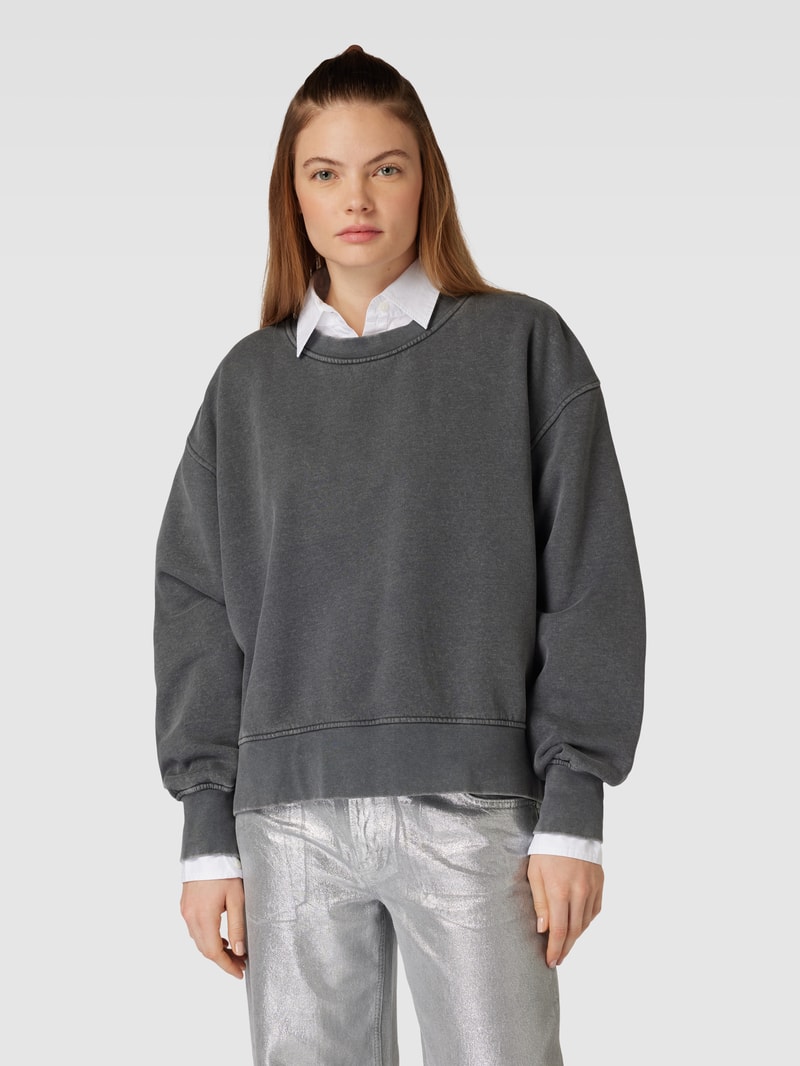 Sweatshirt mit Rundhalsausschnitt in anthrazit