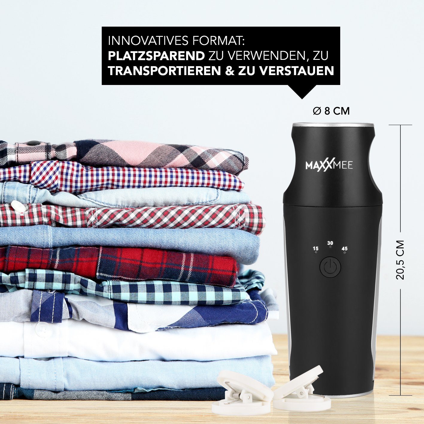 MAXXMEE Bügelsystem inkl. Tasche, Hemden- & Blusenbügler Kompakt schwarz