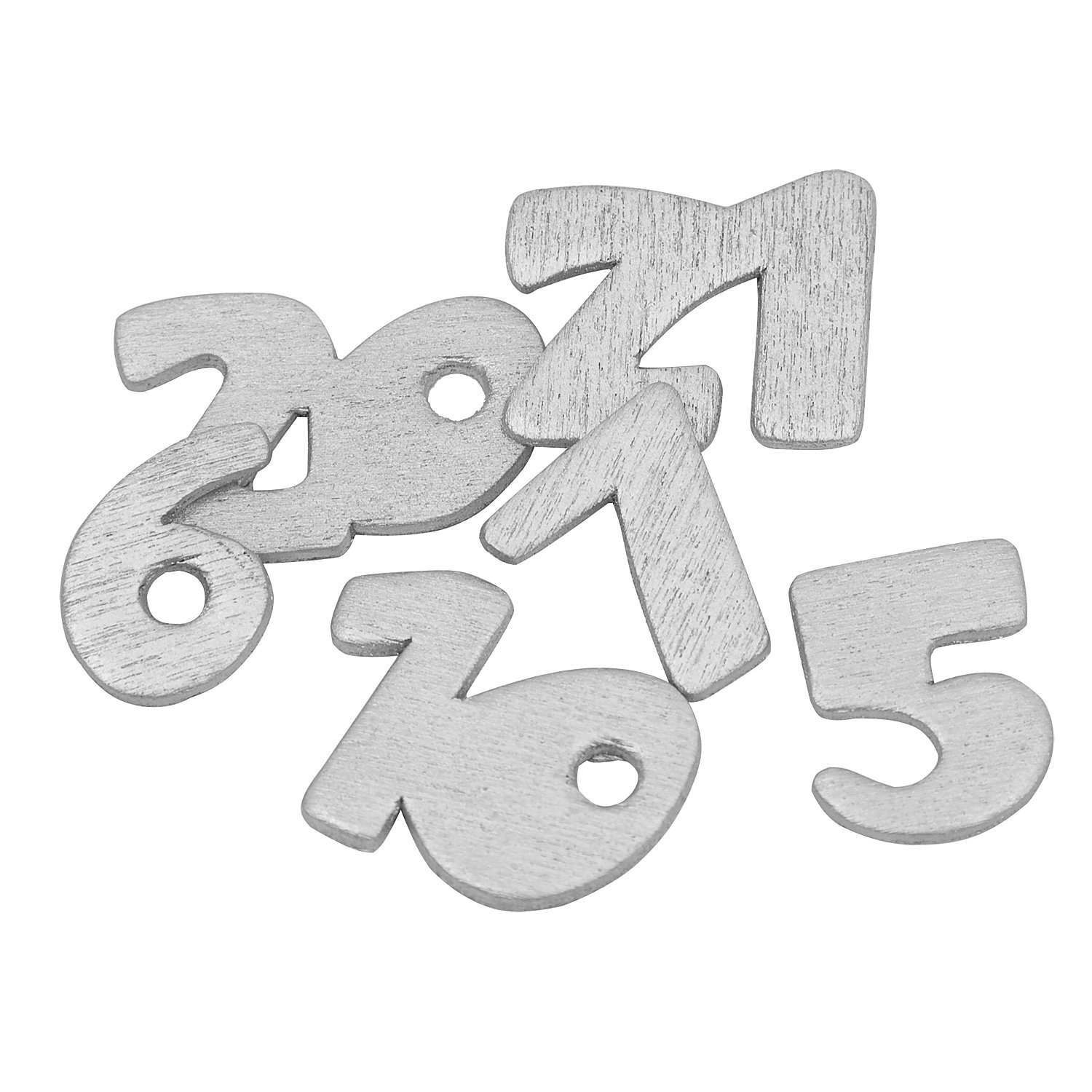Adventskalender-Zahlen aus Holz, silber