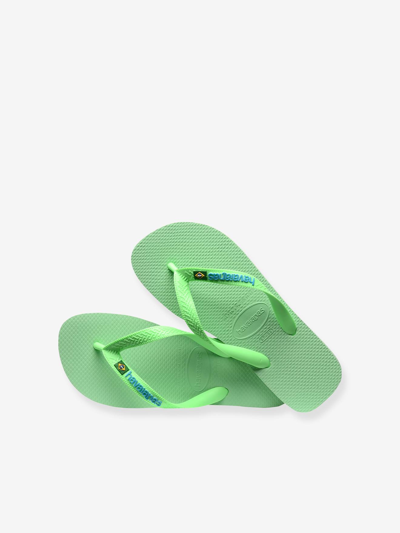 Tongs enfant Brasil logo HAVAÏANAS marine/weiß