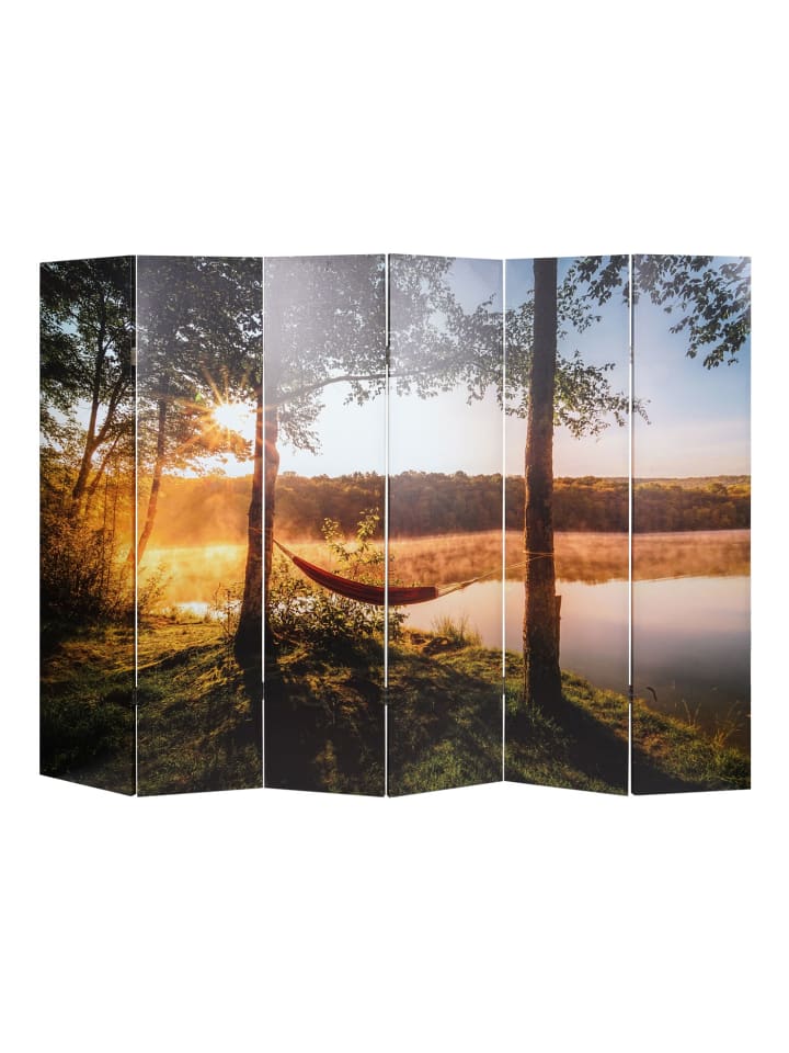 MCW Foto-Paravent mit Schallschutz L55, 180x245cm Waldsee günstig kaufen onesize