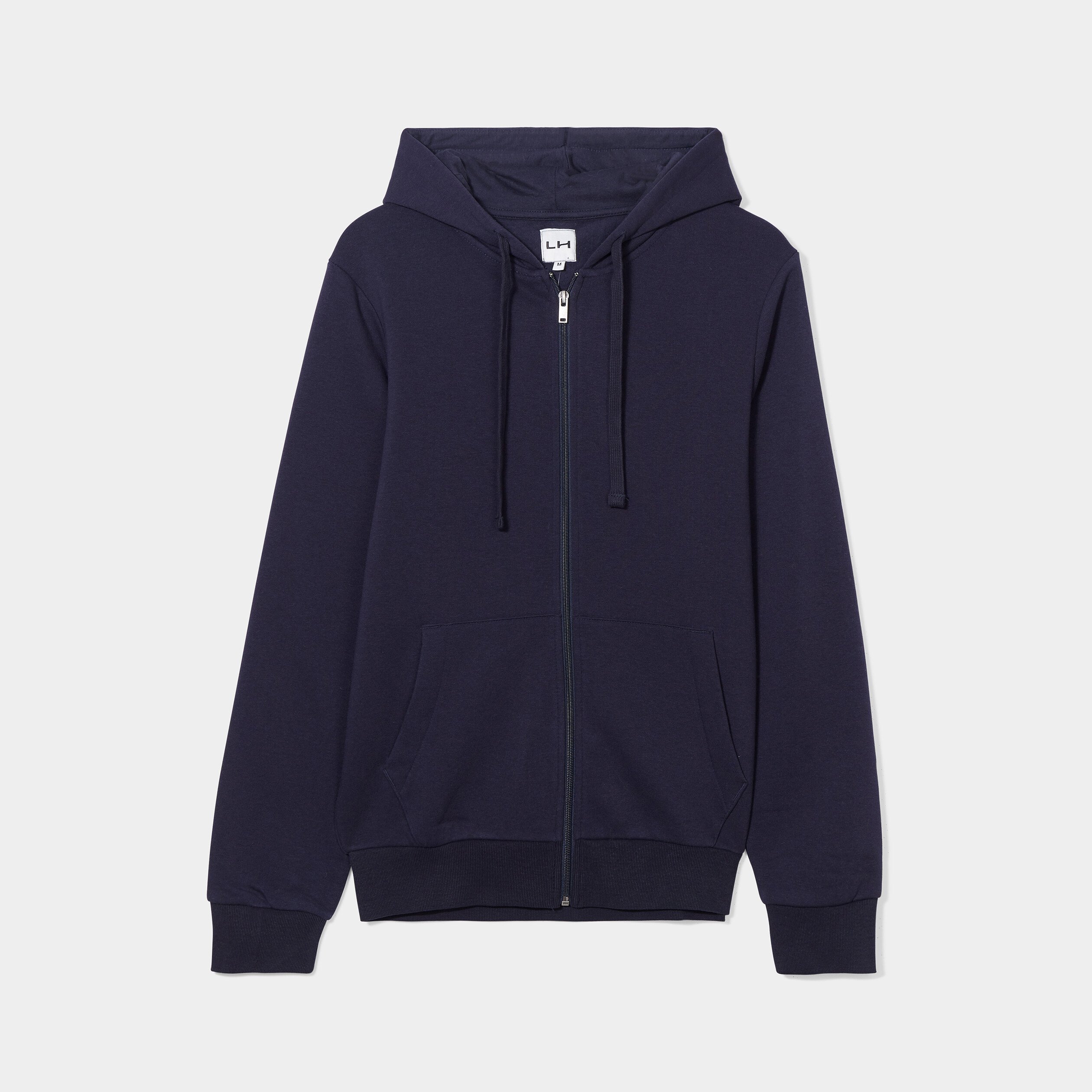 Sweat zippé molleton à capuche bleu marine homme | La Halle