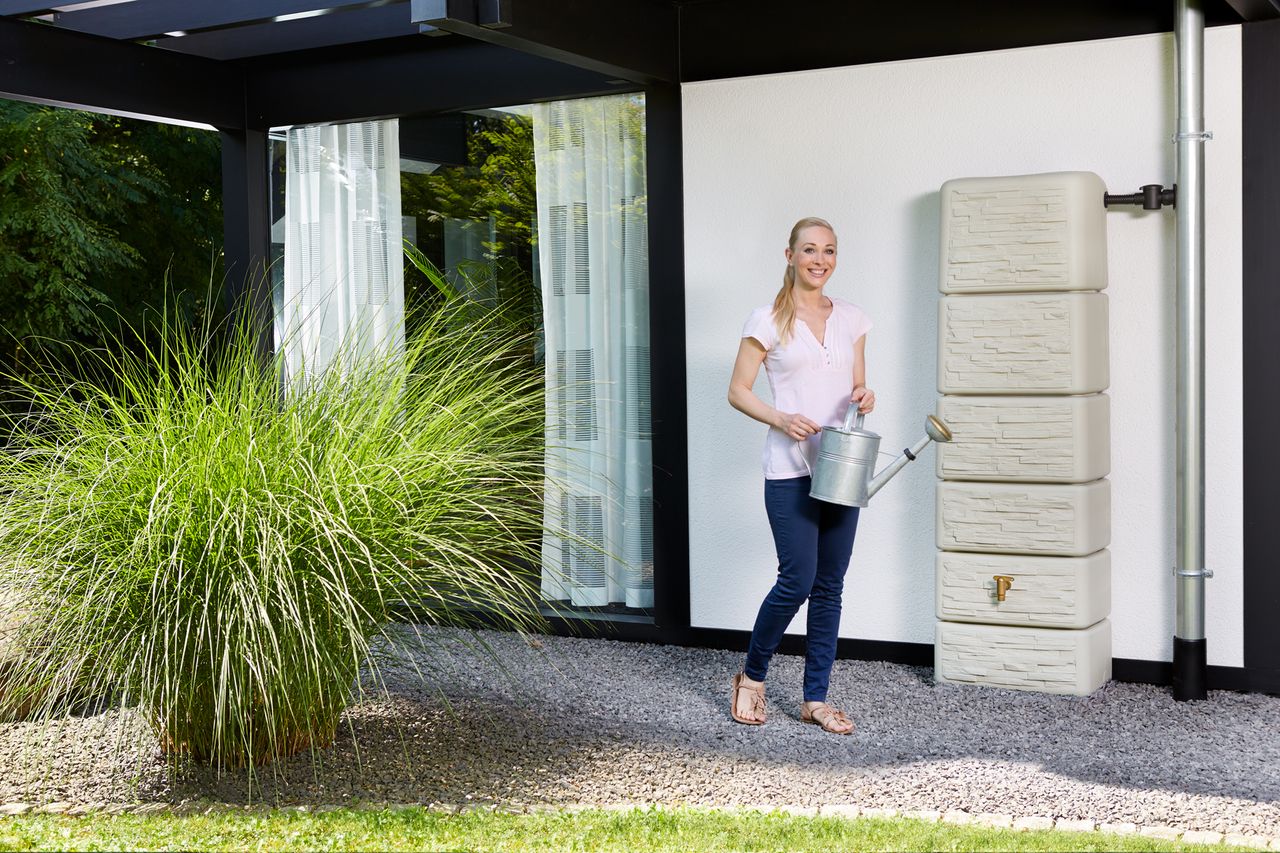 4rain SLIM STONE DECOR Wandtank 330 Liter sandbeige