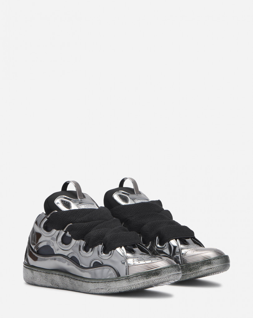 SNEAKERS CURB EN CUIR METALLISÉ