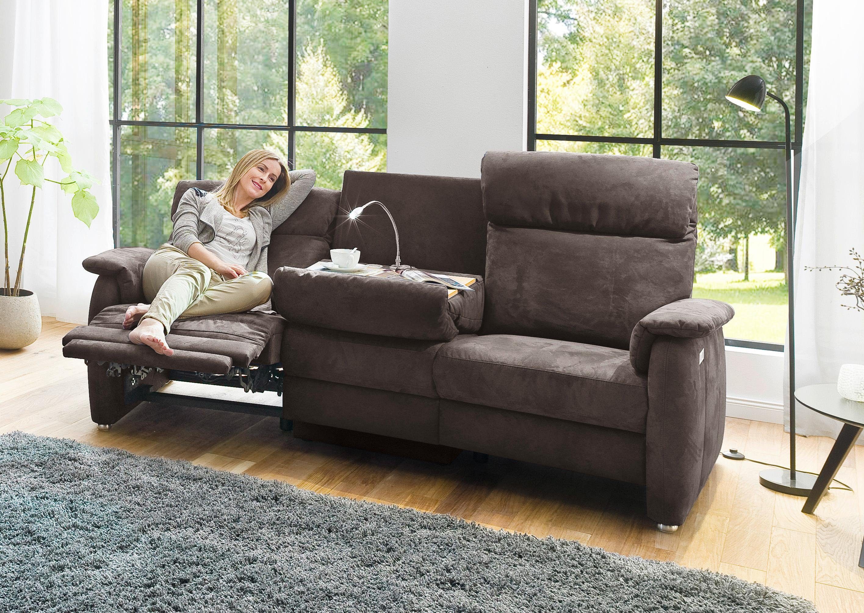 Home affaire Sofa Turin, mit motorischer Relaxfunktion, Tisch, Leuchte + USB-Ladestation