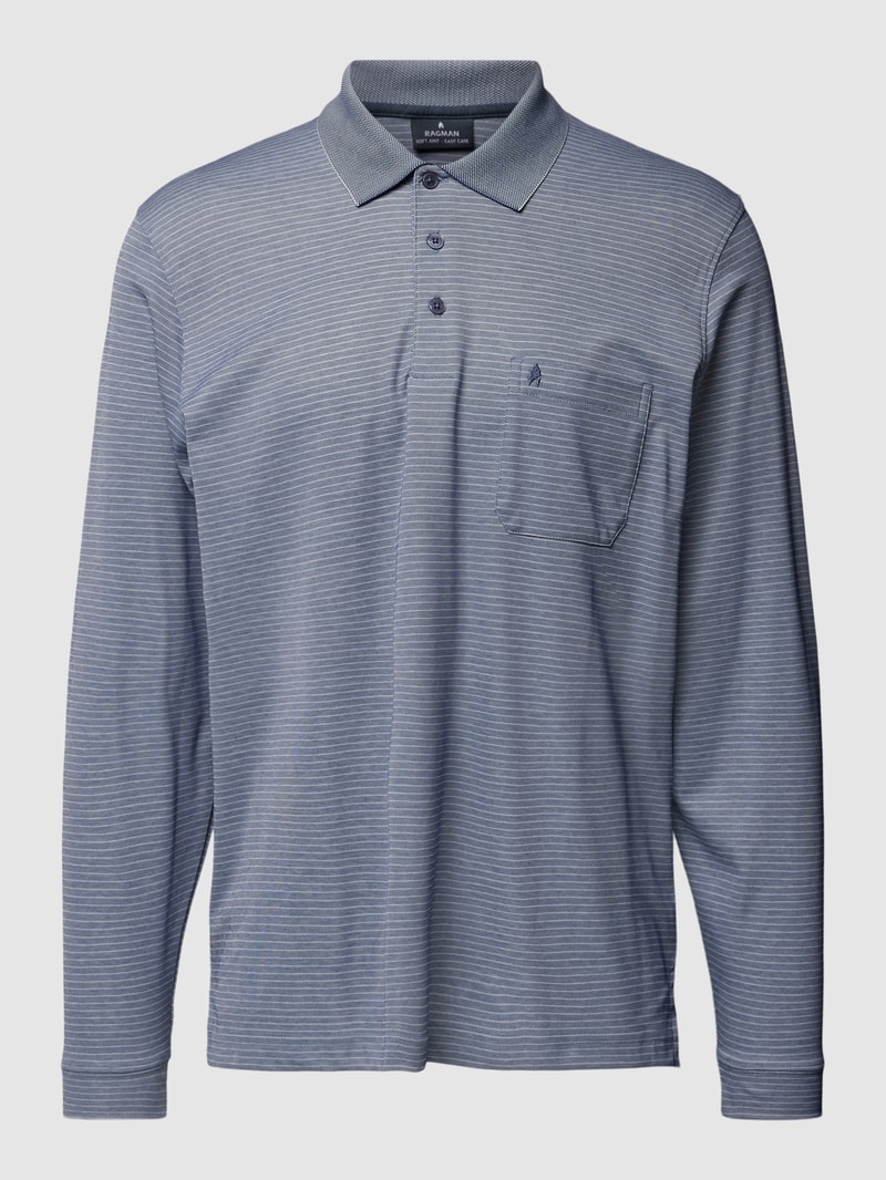 Poloshirt mit Streifenmuster in blau