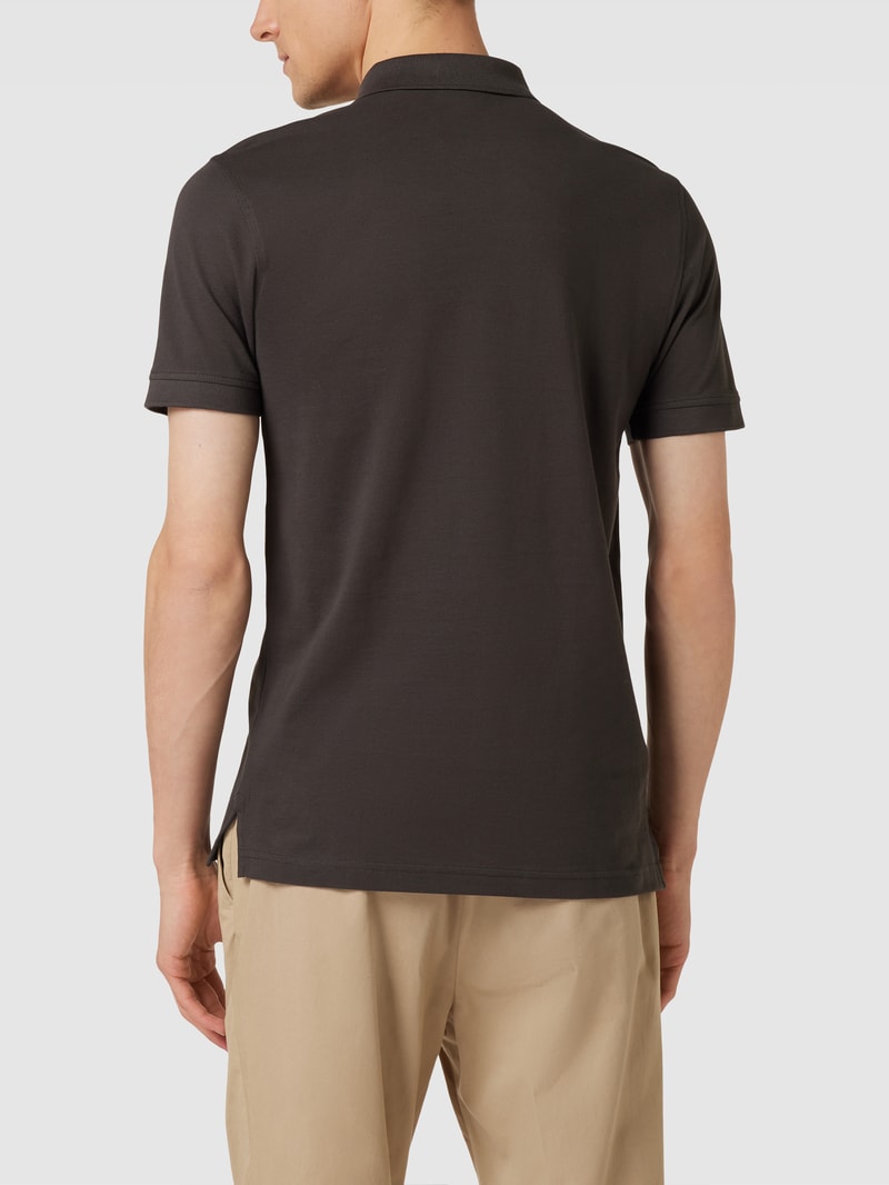 Poloshirt mit Label-Stitching in anthrazit