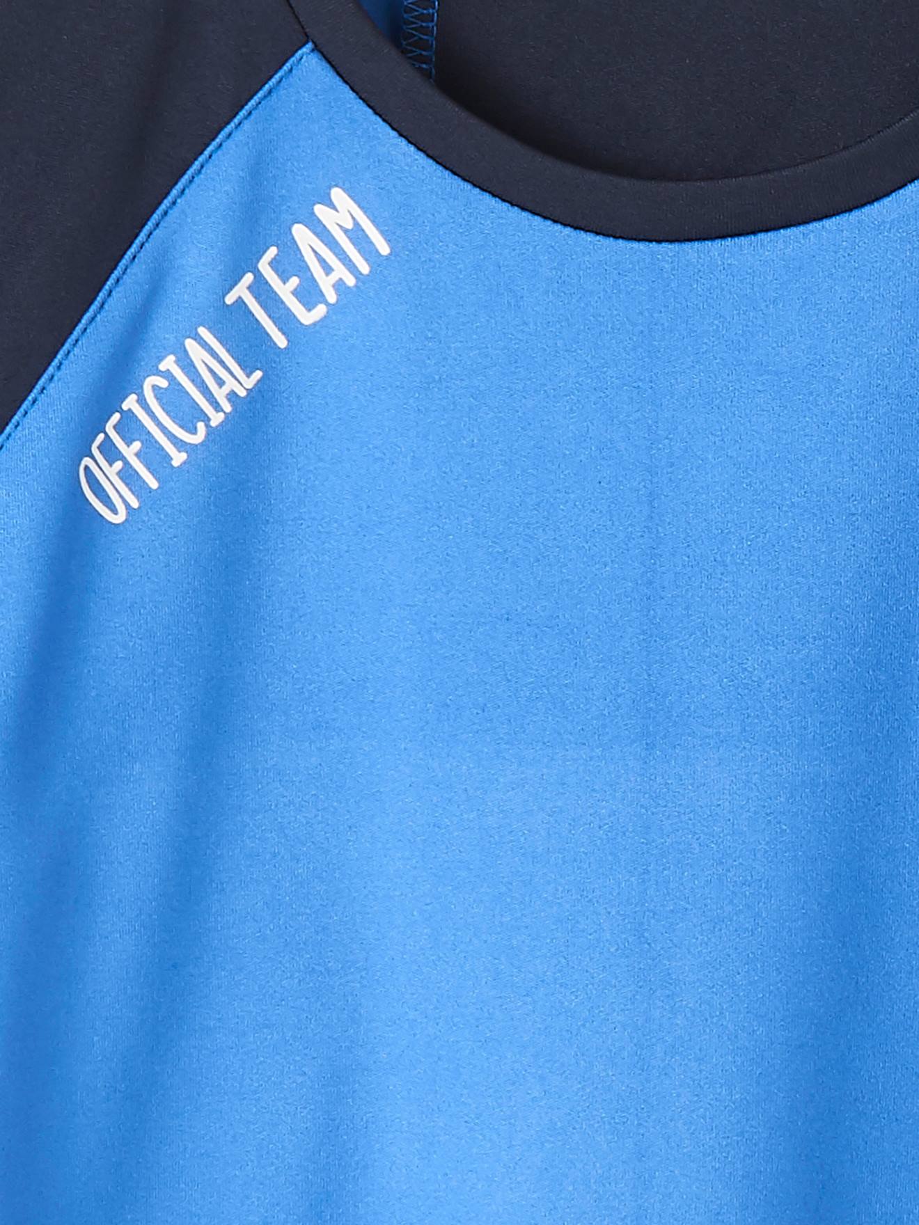 T-shirt de sport garçon matière technique effet colorblock bleu drapeau