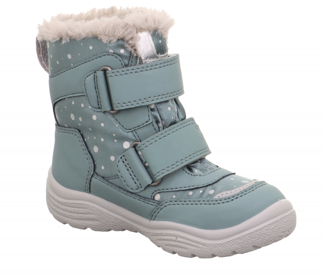 CRYSTAL - Hellgrün/Silber Boots mit Klettverschluss