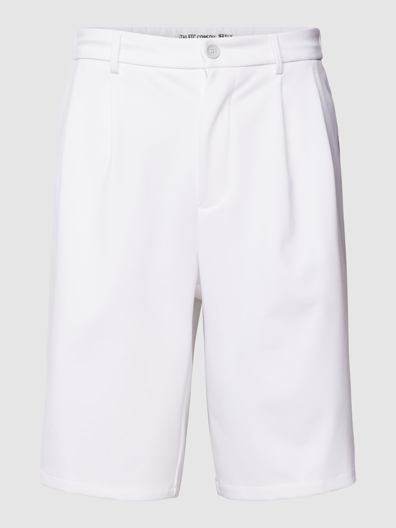 Sweatshorts mit Bundfalten Modell 'Hammer' in weiß