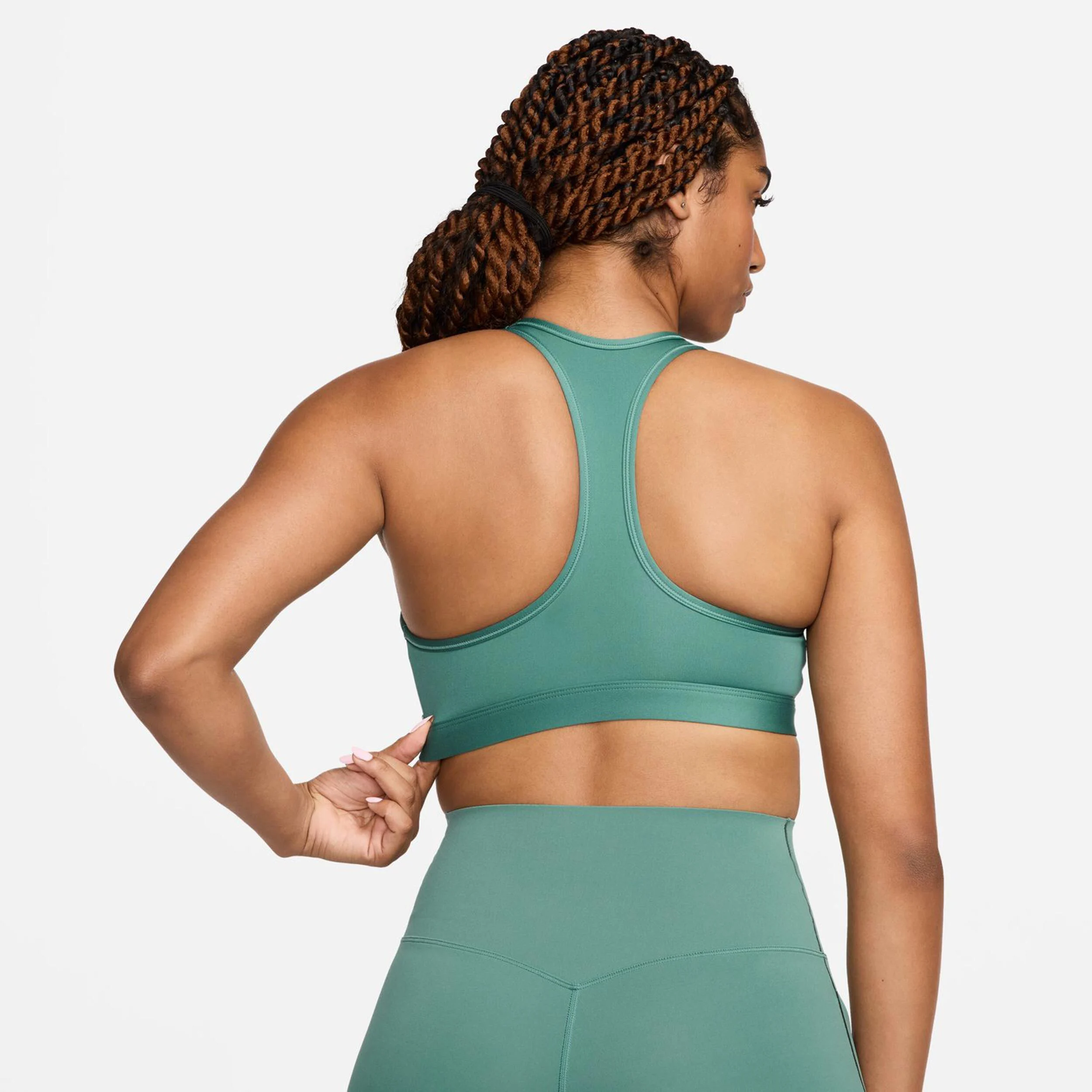 Swoosh Medium Support Sport-BH Damen - Dunkelgrün