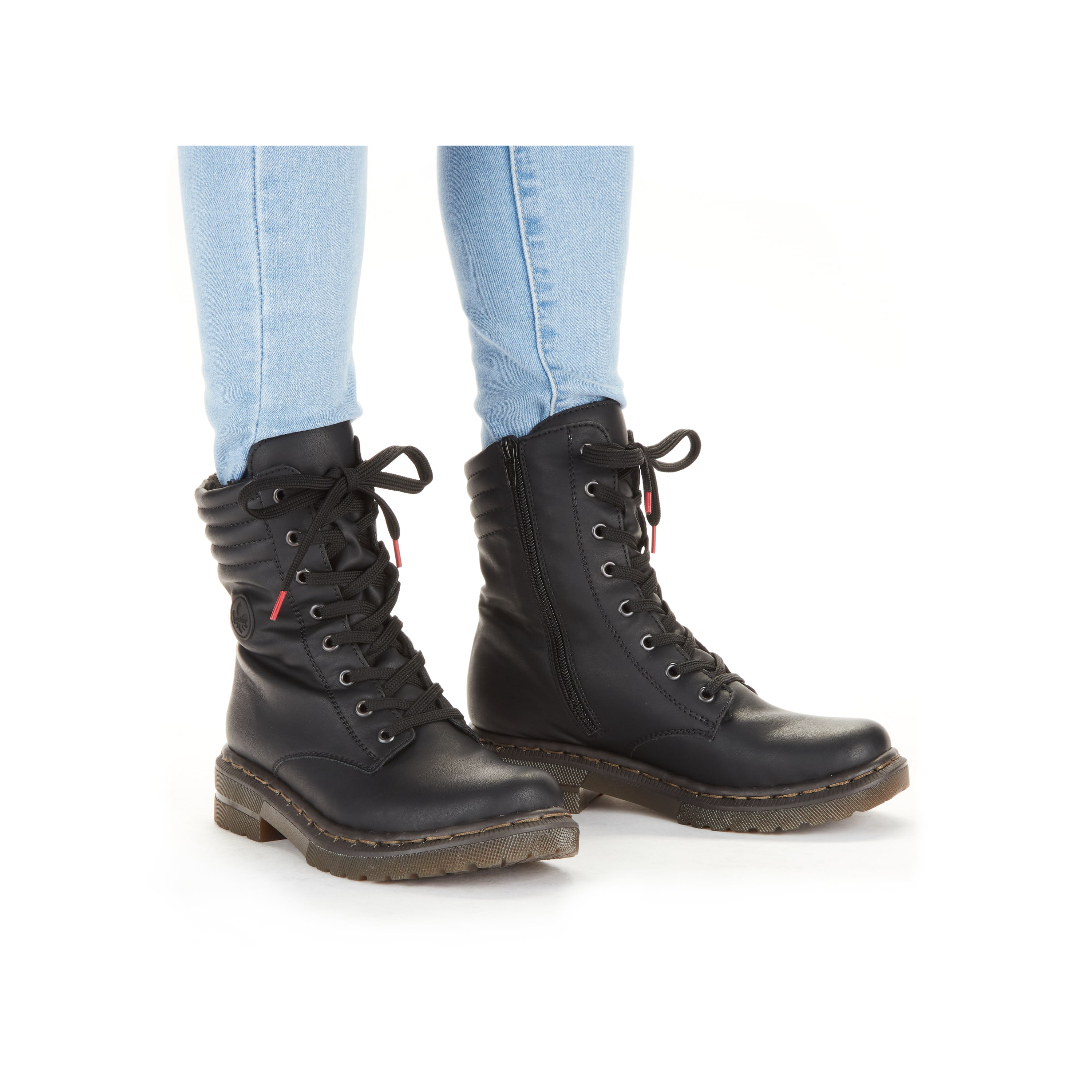 Rieker Damen Schnürstiefel tiefschwarz
