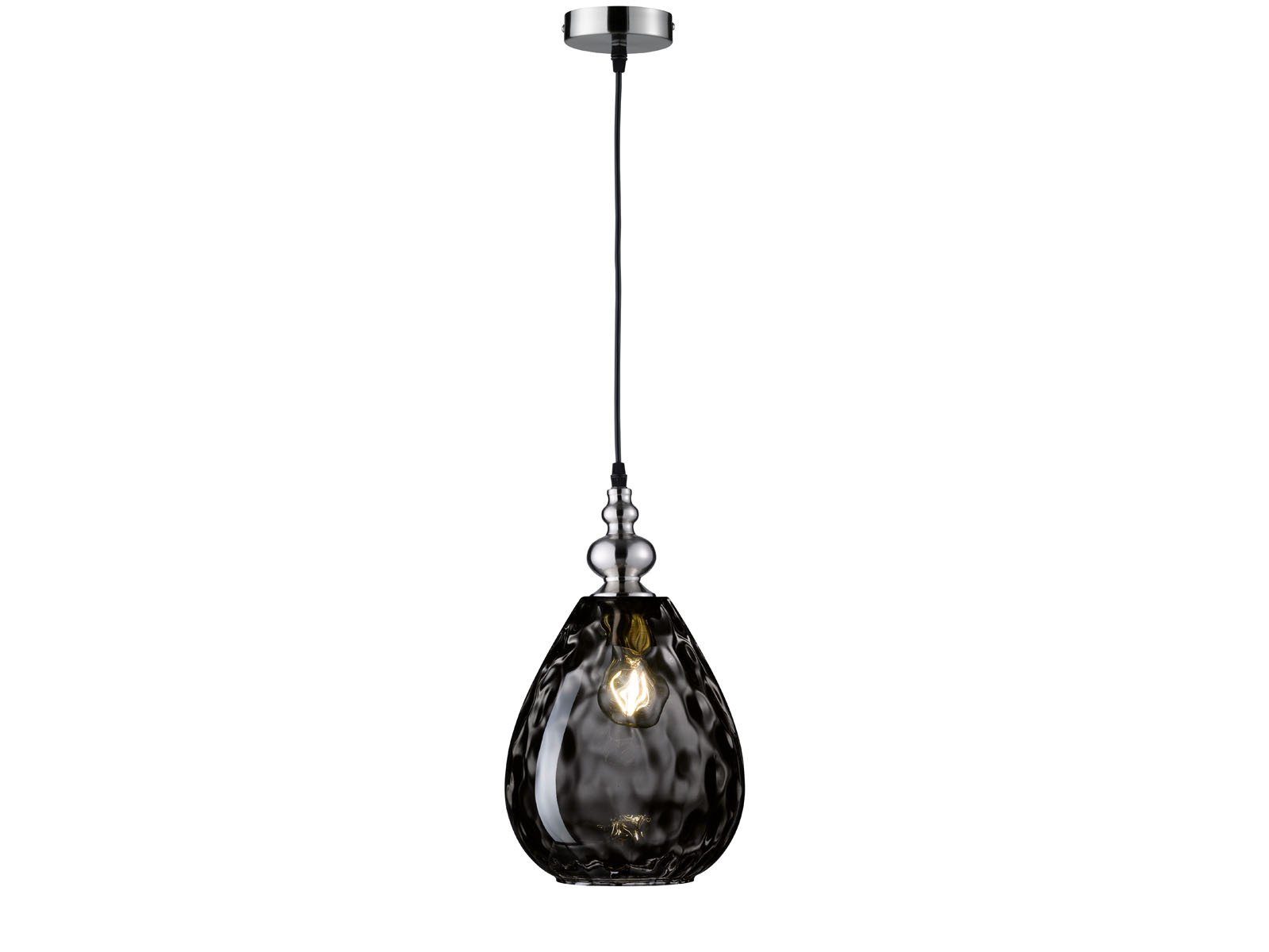 meineWunschleuchte LED Pendelleuchte, LED wechselbar, Warmweiß, Glaskugel Lampenschirm Rauchglas Designer-lampen über-n Esstisch Ø20cm