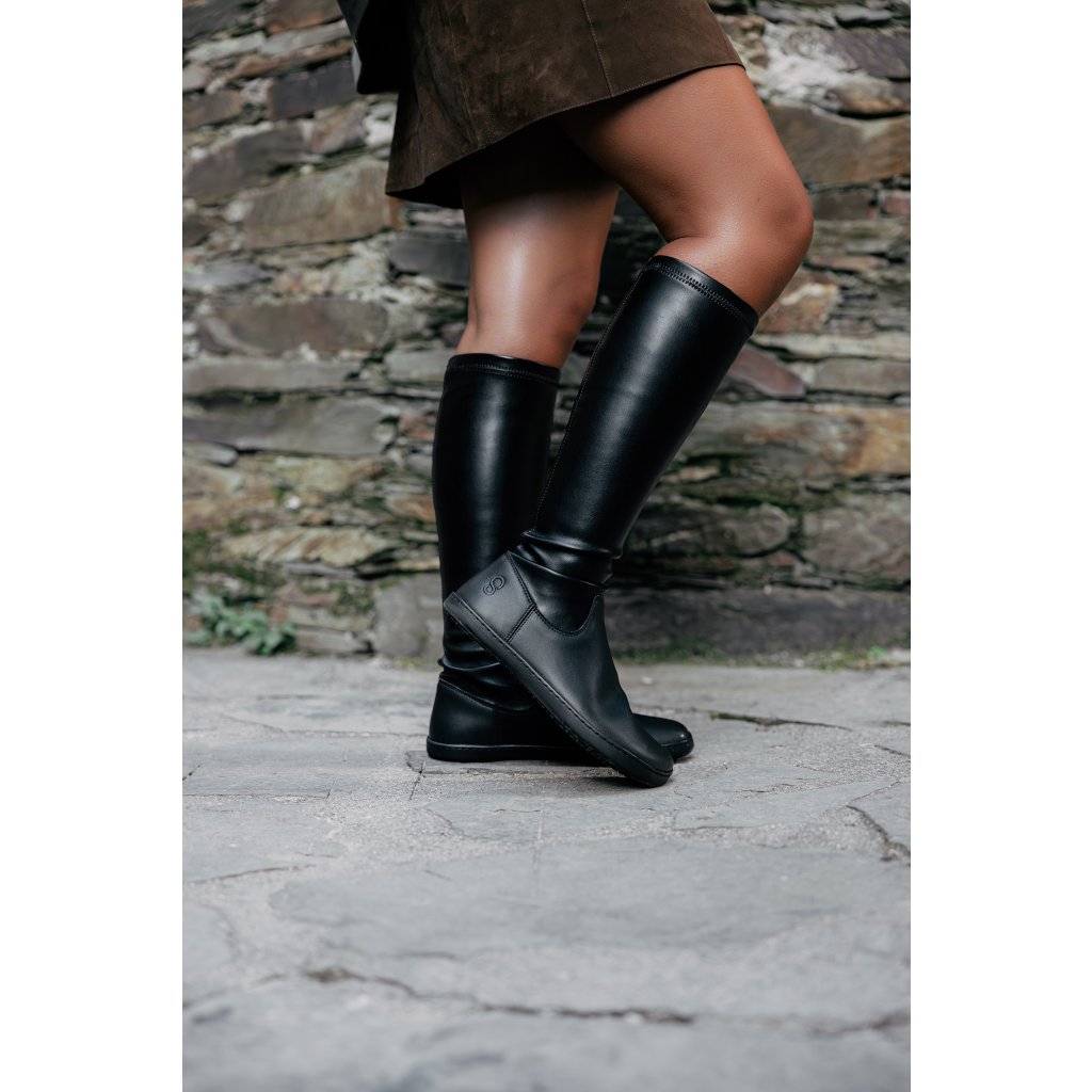 Shapen Stretchy Black Vegan Barfußstiefel
