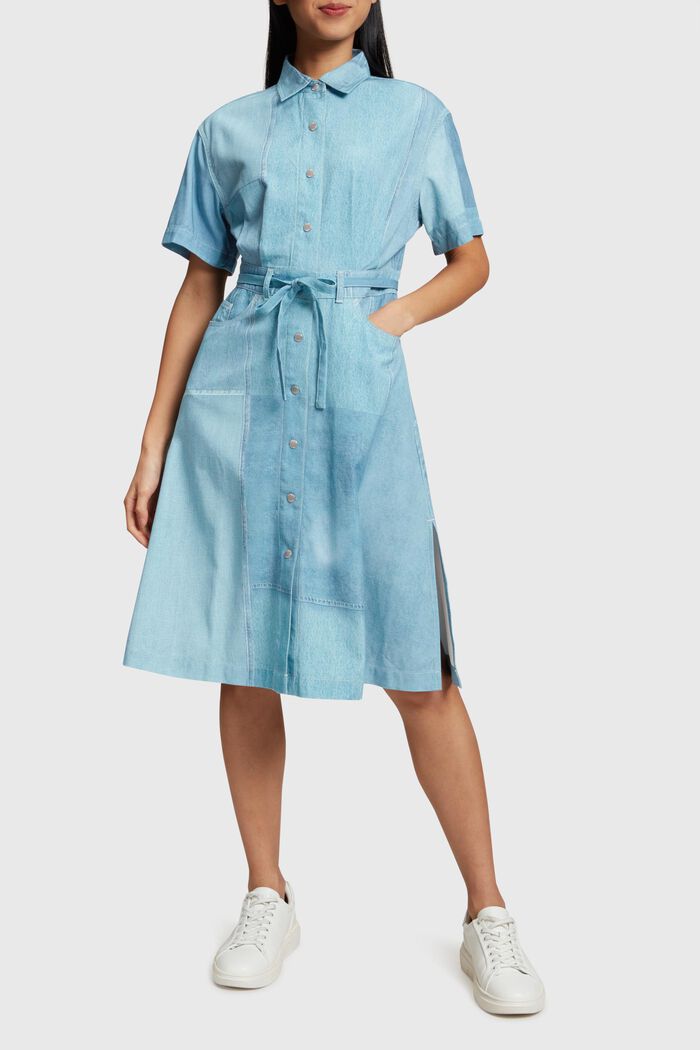 Bedrucktes Denim Not Denim Hemdblusenkleid