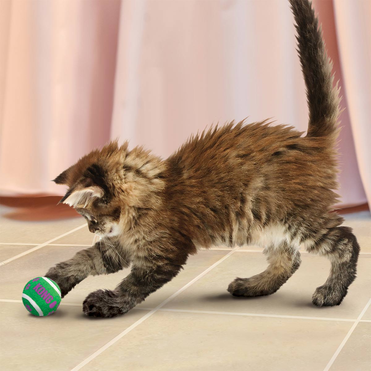 KONG Katzenspielzeug Active Tennisbälle mit Glöckchen