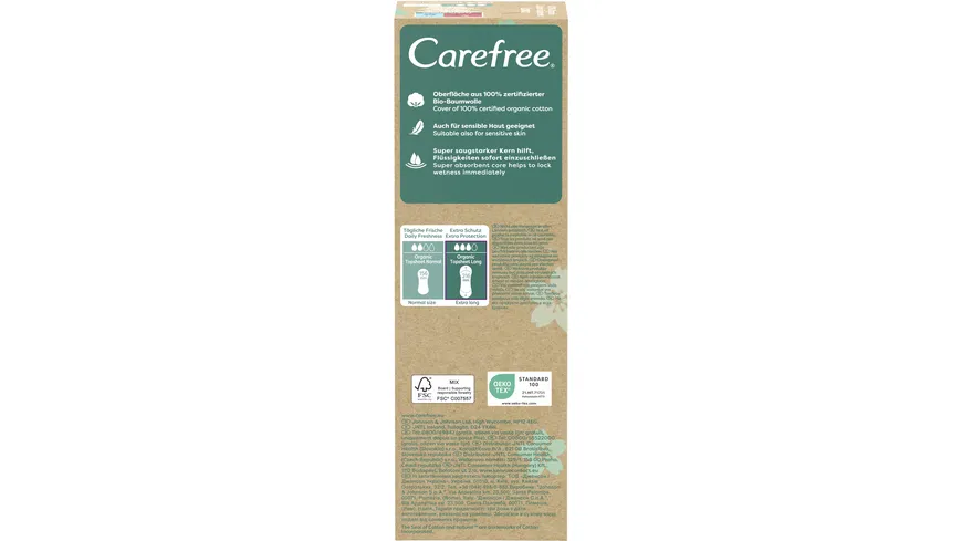 Carefree Slipeinlagen Organic Cotton Long