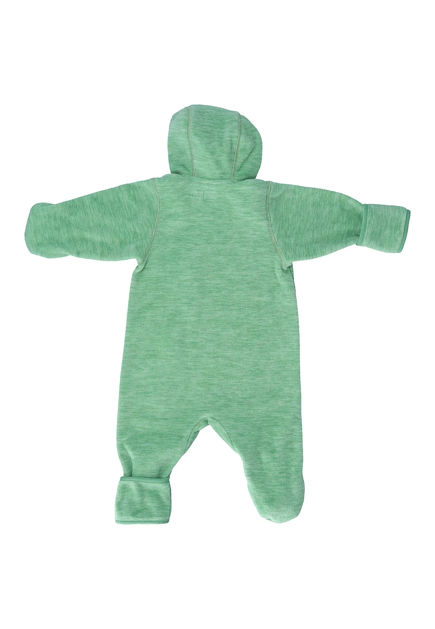 Overall aus Melange-Microfleece uni mit Kapuze
