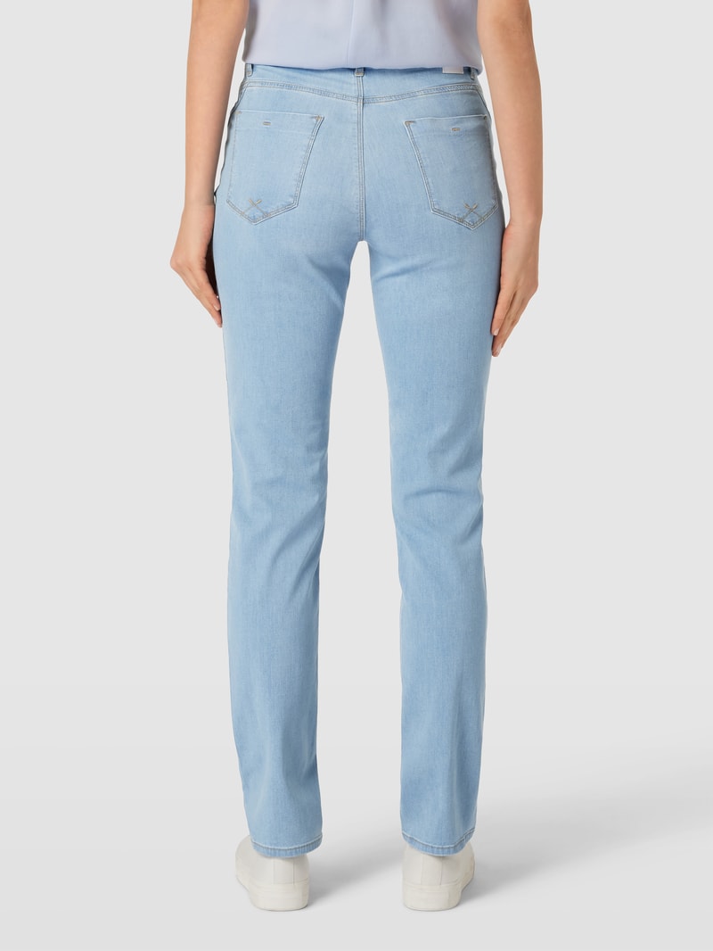 Jeans mit Label-Patch Modell 'Mary' in hellblau