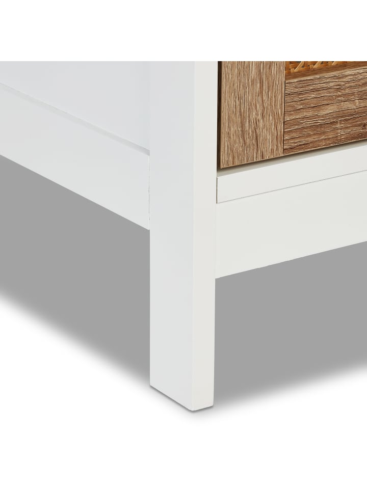 relaxdays Badezimmerschrank in Weiß/ Natur - (B)30 x (H)96,5 x (T)30 cm günstig kaufen onesize
