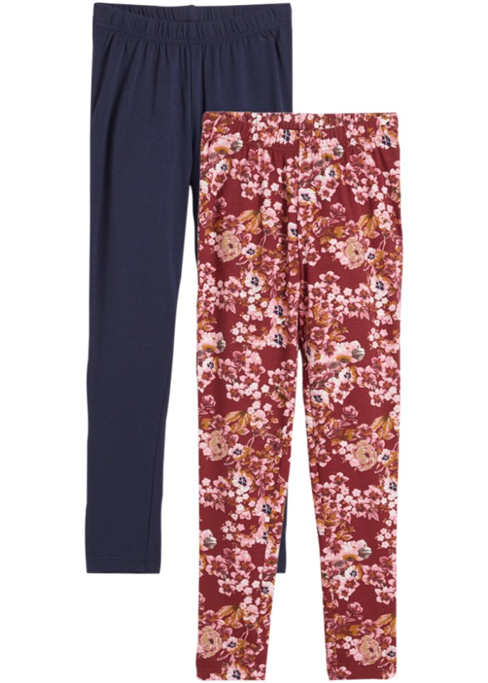 Mädchen Leggings mit Blumendruck (2er Pack)