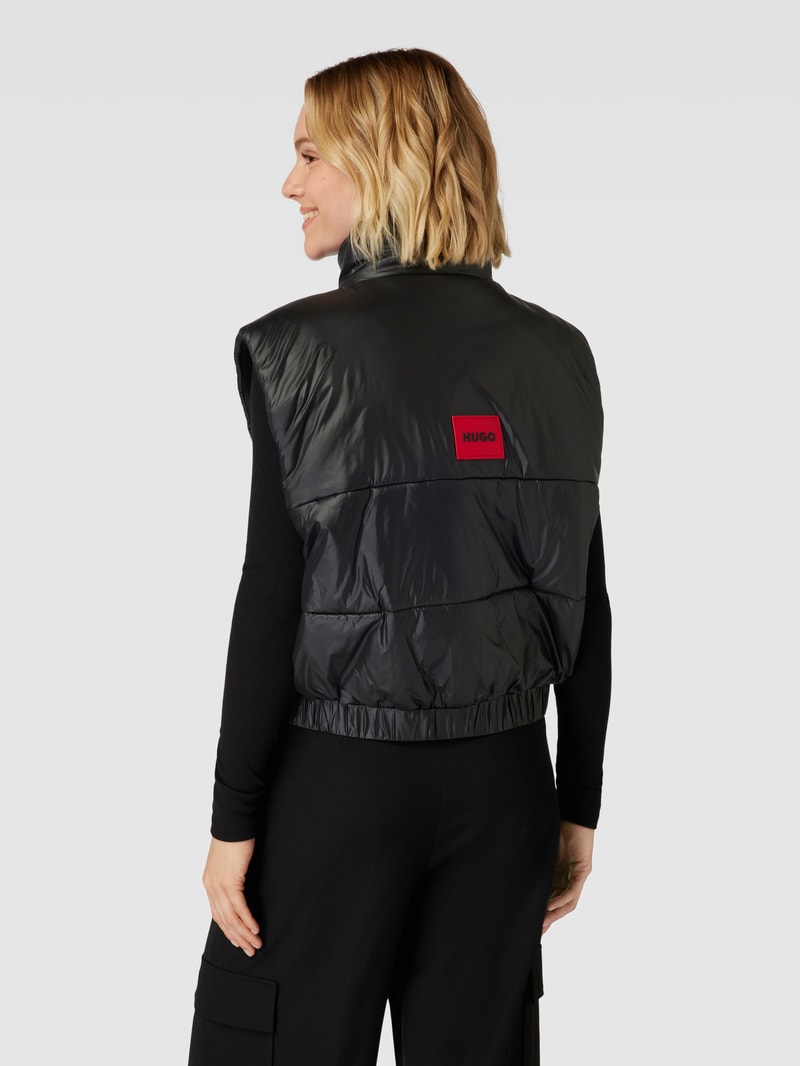 Cropped Weste mit Stehkragen Modell 'FELERE' in schwarz