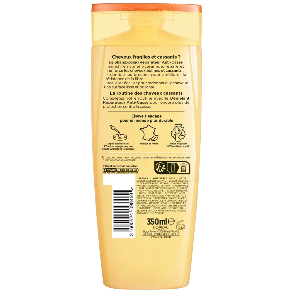 L'Oréal Paris Elseve Anti-Casse Shampooing 350ml Shampoing cheveux gras
