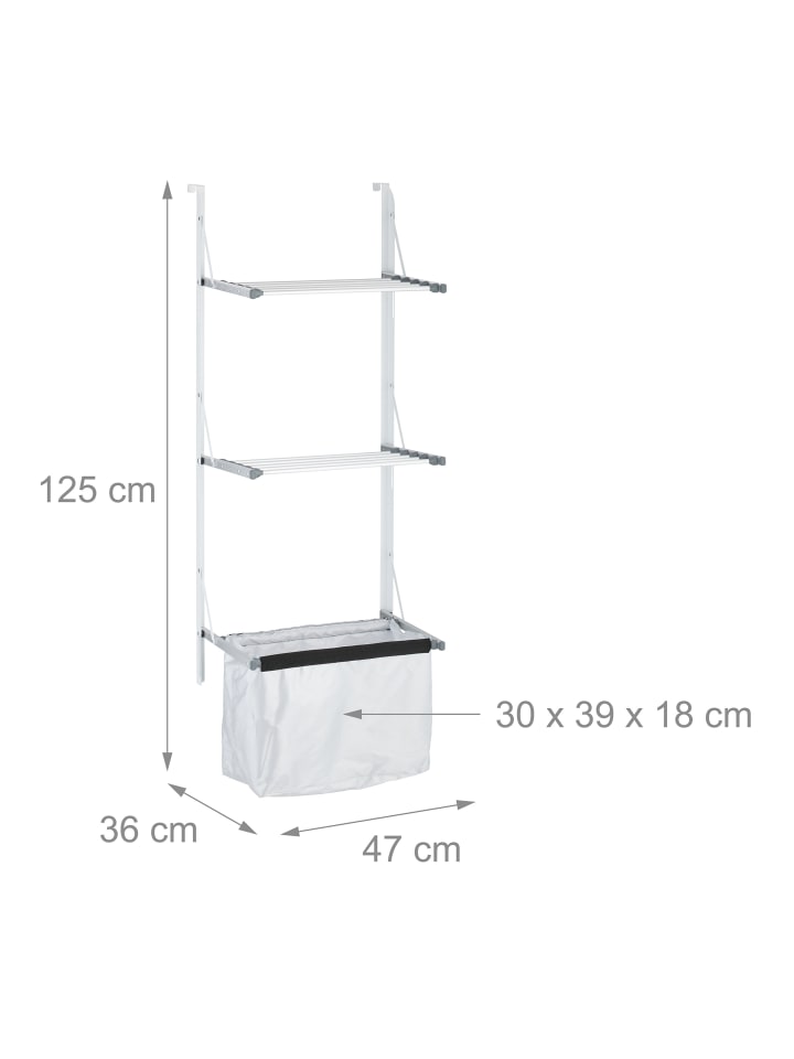 relaxdays Wäscheständer in Silber - (B)47 x (H)125 x (T)36 cm günstig kaufen onesize