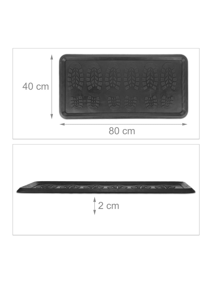 relaxdays Schuhabtropfschale in Schwarz - (B)80 x (T)40 cm günstig kaufen onesize