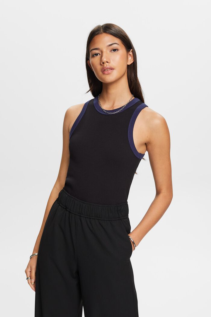 Geripptes Jersey-Tanktop, Stretchbaumwolle