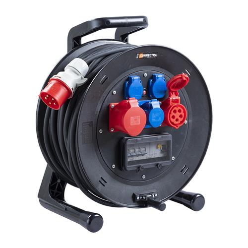 Connectra 47.054.50 Kabelhaspel GT45 combinat - 32A - 400V - 50m - H07RN-F - 5 G 2,5 mm²