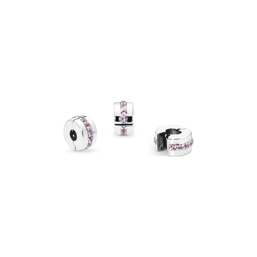 Pandora Charm Moments Rosafarbene funkelnde Linie Clip