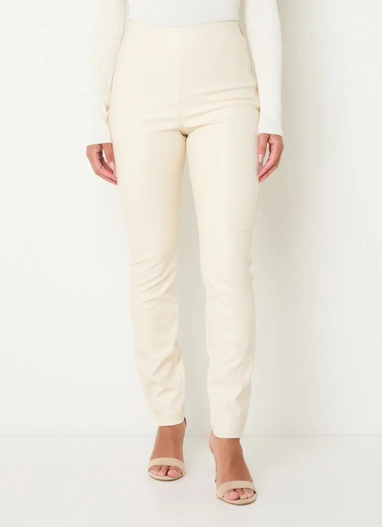 Pantaloni skinny din piele ecologică Nikkie Esa cu talie înaltă