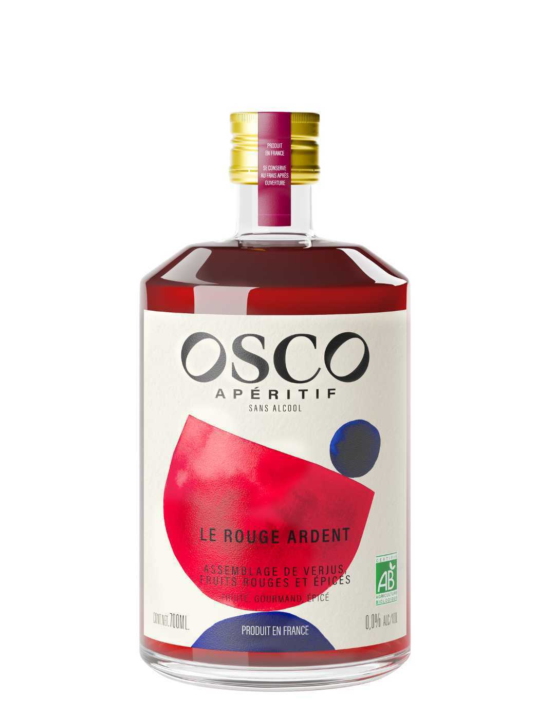 Le Rouge Ardent bio - Sans alcool 0° |  70 cl