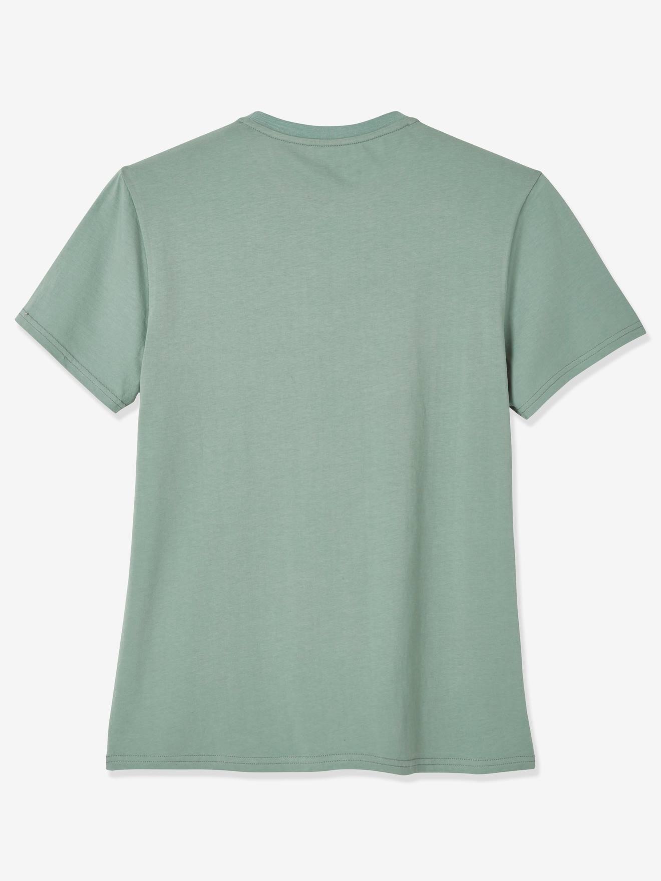 Vertbaudet vertbaudet x Studio Jonesie: Herren T-Shirt FAMILY TEAM, Bio-Baumwolle - graugrün