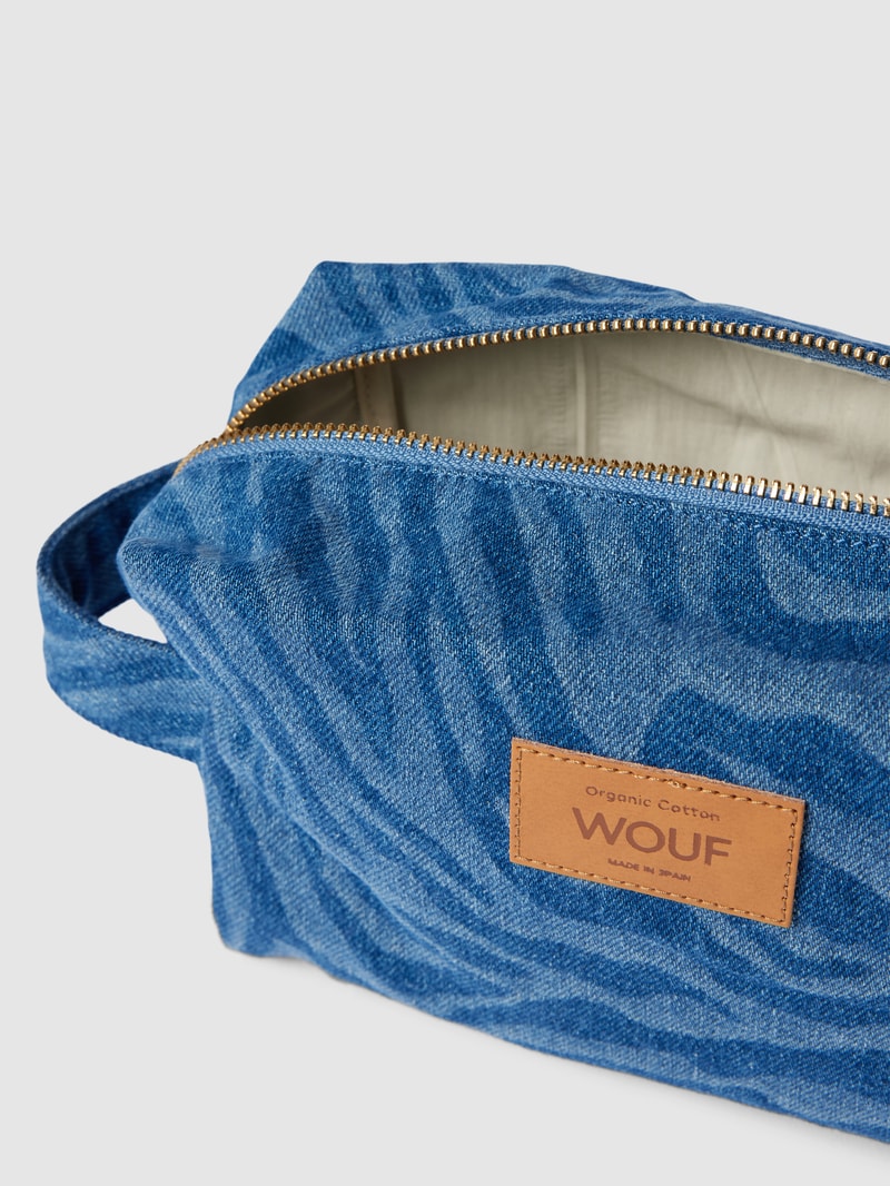 Kosmetiktasche mit Allover-Muster Modell 'Sierra' in jeans