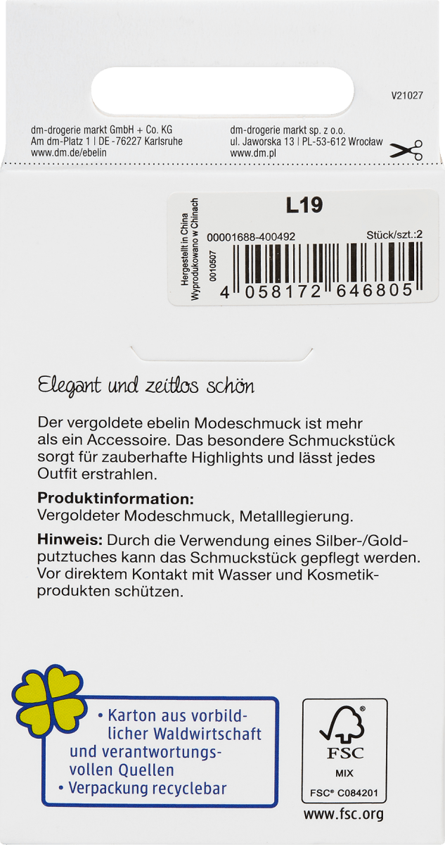 Creolen klassisch vergoldeter Modeschmuck, 2 St
