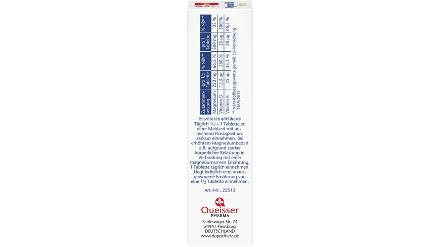 Doppelherz Magnesium 500 + D3 + K2 Depot 30 Tabletten