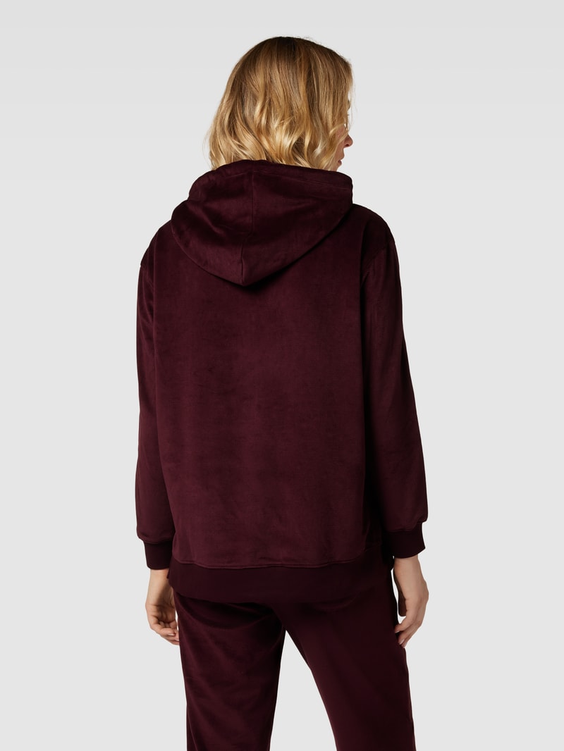 Hoodie aus Samt in bordeaux rot