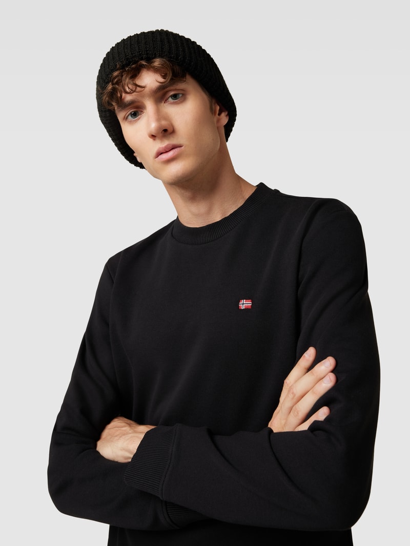 Sweatshirt mit Logo-Detail Modell 'balis' in schwarz