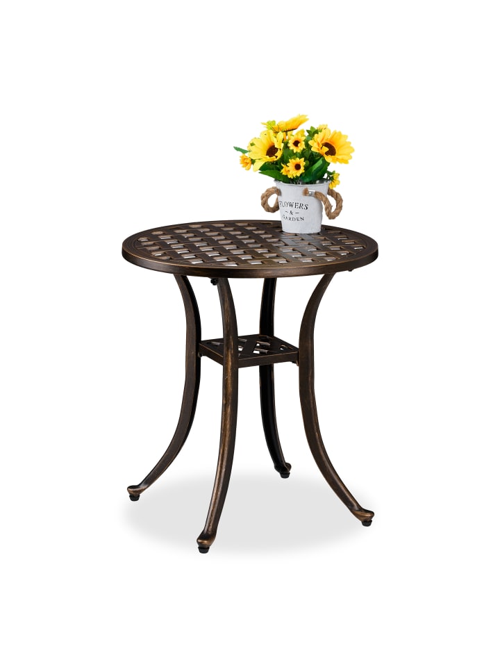 relaxdays Gartentisch in Schwarz/ Bronze - (H)53 x Ø 49cm günstig kaufen onesize