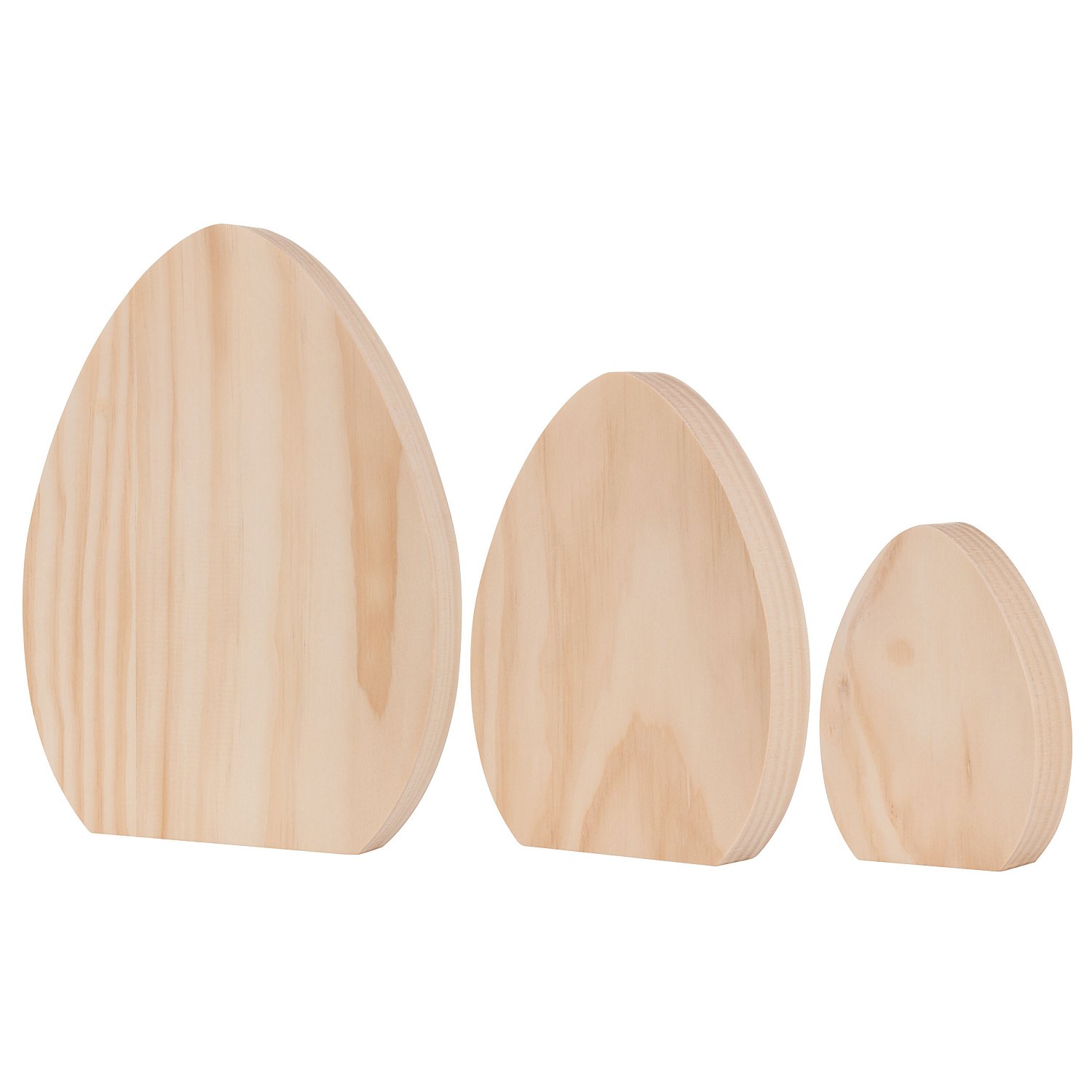 Eier aus Holz, 3 Stück