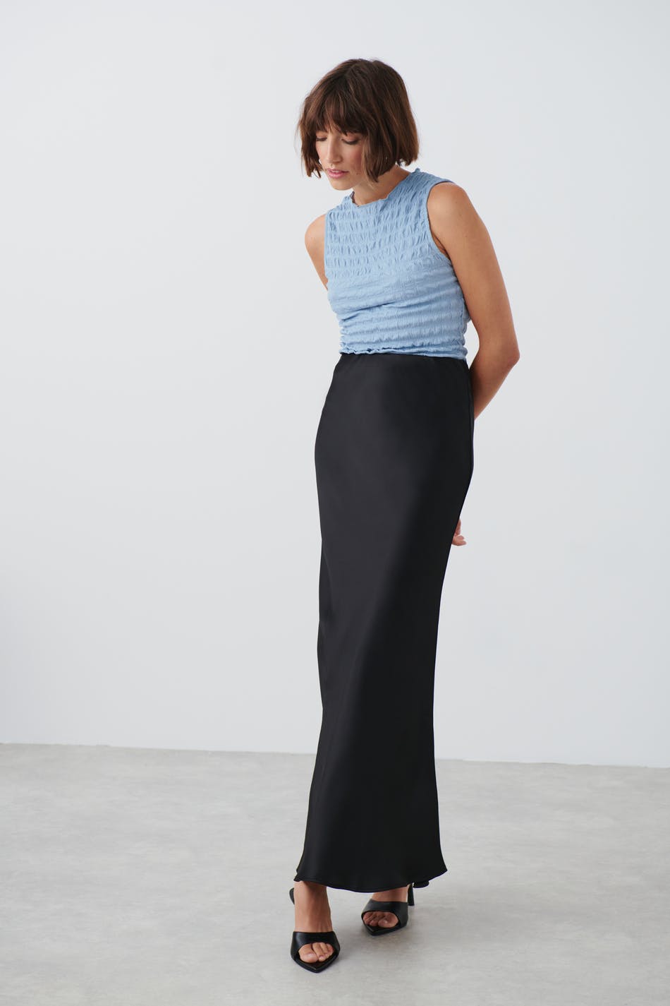 Satin maxi skirt