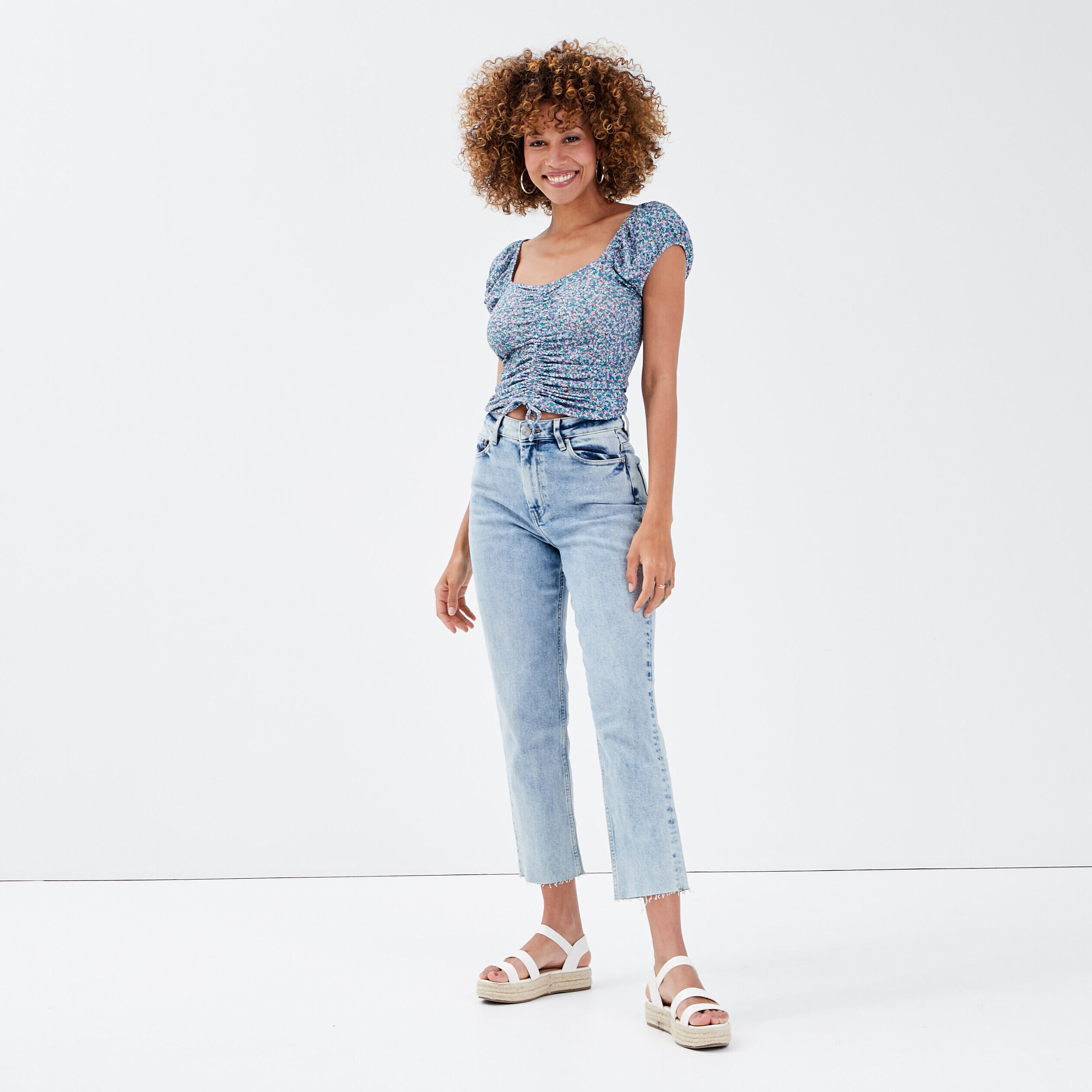 T-shirt manches courtes vert femme | Cache Cache