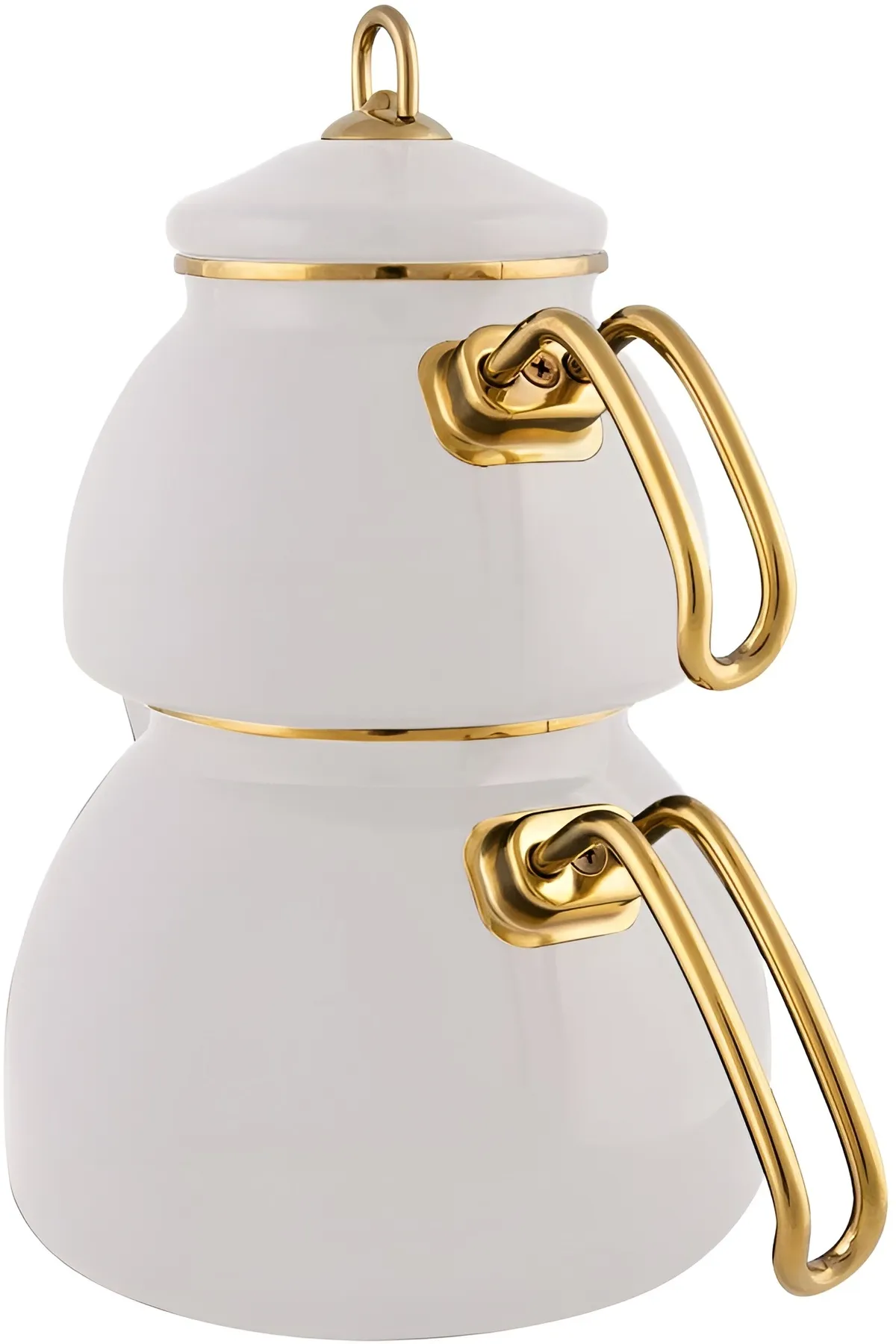 Karaca  Retro Emaille-Creme-Teekanne