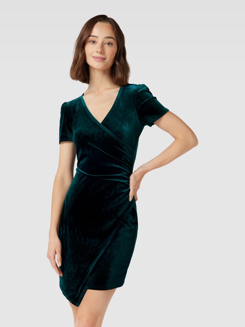 Cocktailkleid mit Raffungen in grün