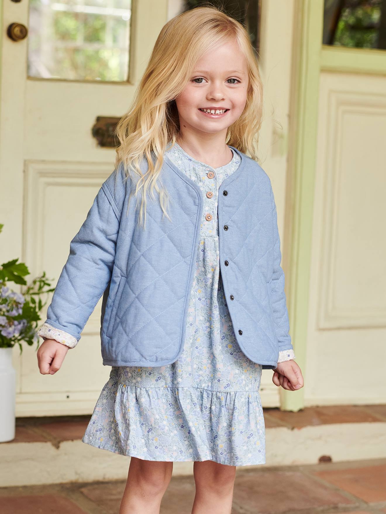 Vertbaudet Mädchen Steppjacke mit Recyclingmaterial - double stone