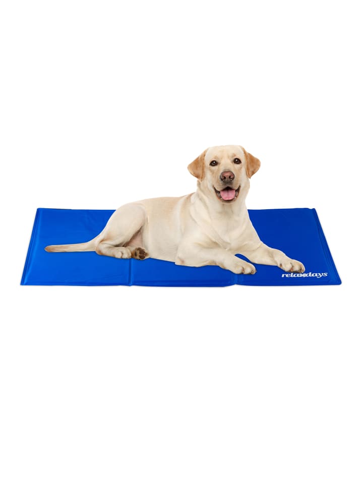 relaxdays Kühlmatte Hund in Blau - (B)60 x (T)100 cm günstig kaufen onesize