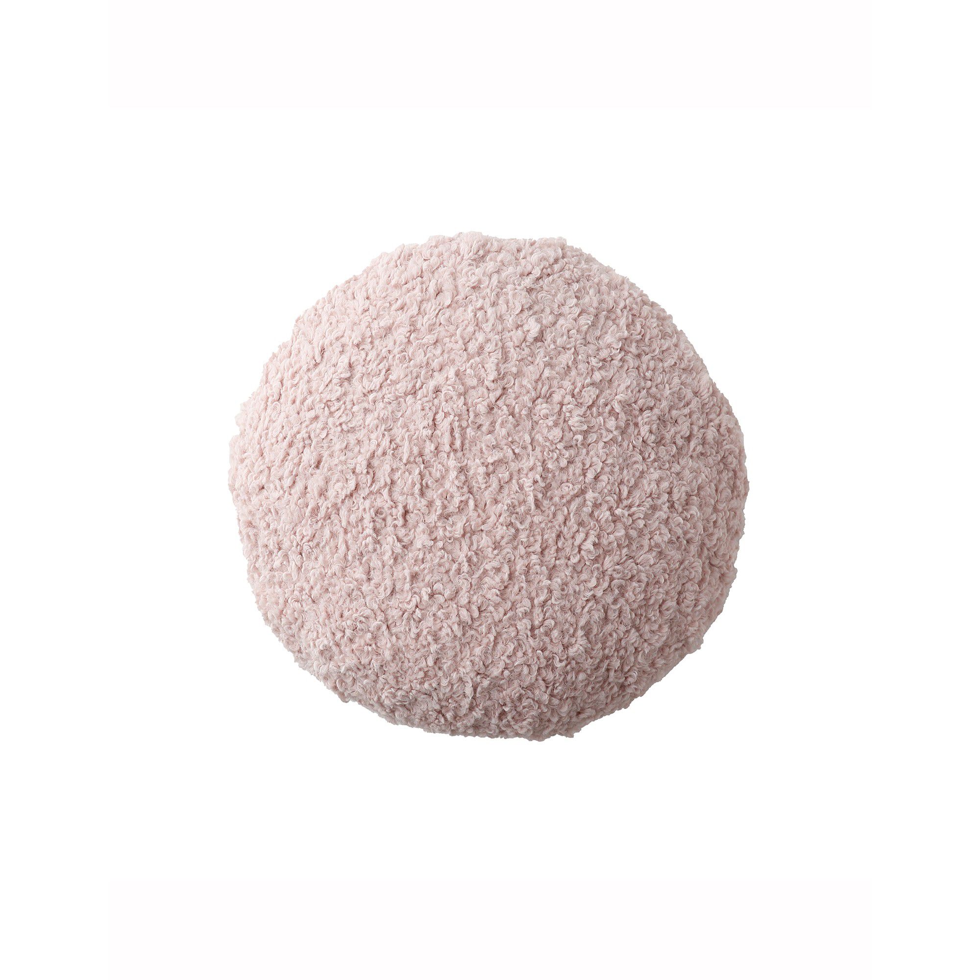 Coussin rond en bouclette sherpa moutonnée