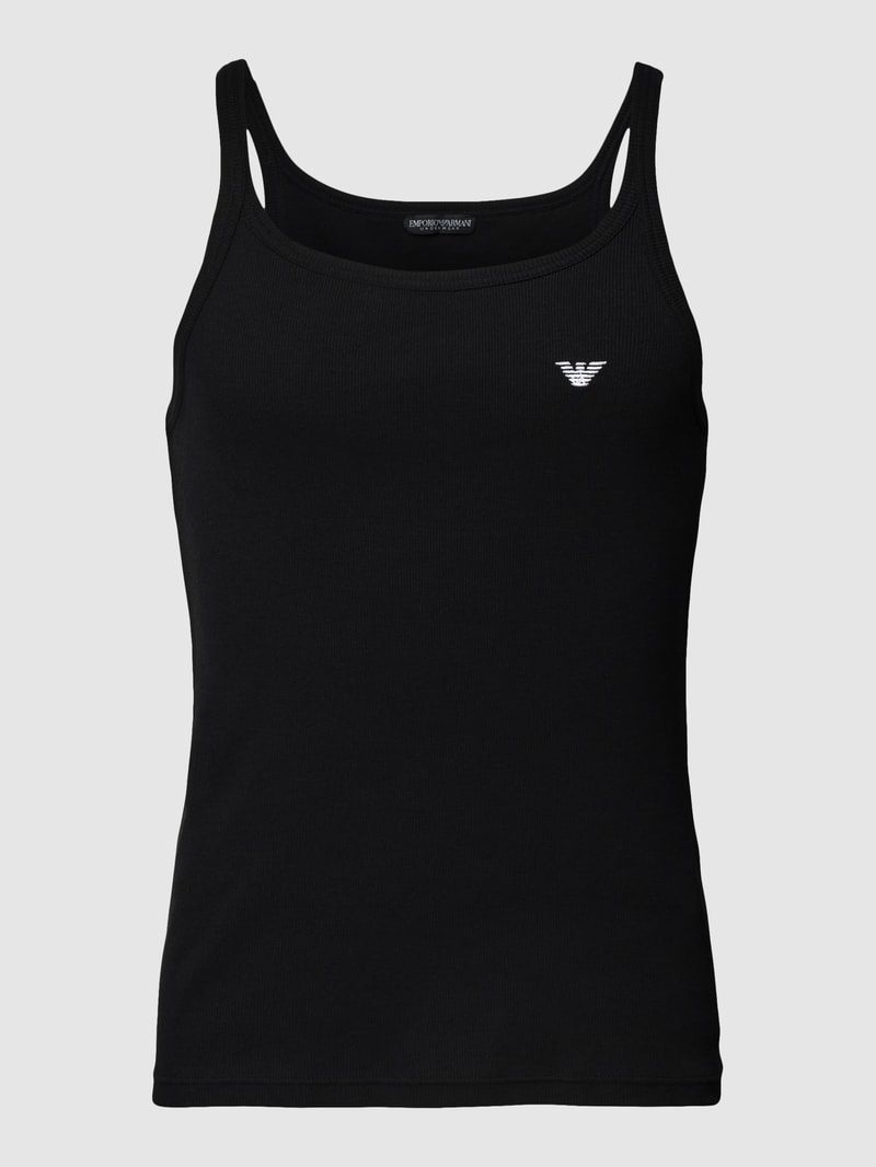 Top mit Logo-Stitching in schwarz
